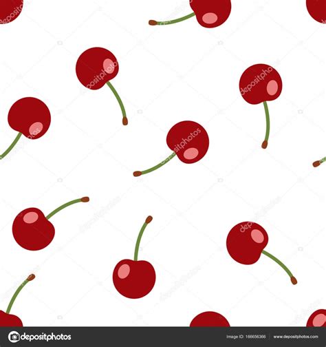 Cherry Seamless Pattern On White Background Stock Vector By ©glorcza