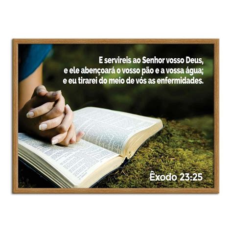Exodo 23 25 Explicação - Quadro Decorativo Versículo Bíblico Êxodo 23:25 - Kiaga
