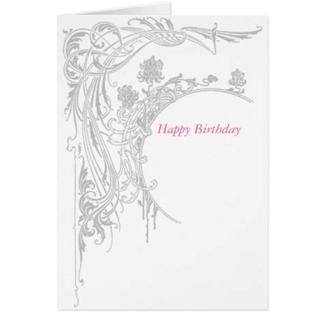 Art Nouveau Happy Birthday Card Zazzle