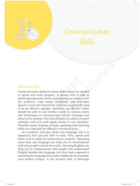 Fillable Online Ncert Nic Effective Communication Skills What Are They