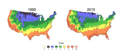 Plant Hardiness Zones 1990 And 2015 Images From Usda And Arbor Day