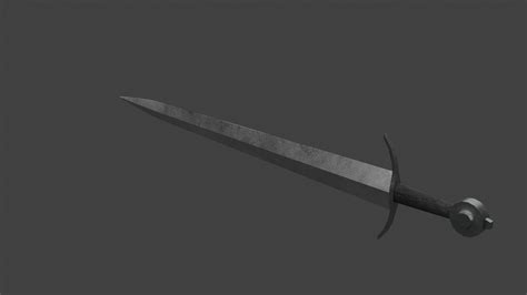 3d Model Short One Handed Sword Broadsword Vr Ar Low Poly Cgtrader