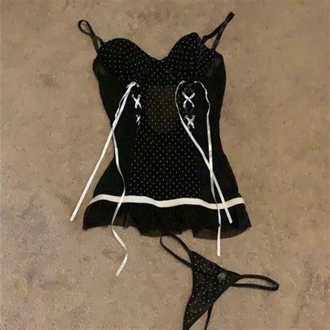 O Sexy Intimates Sleepwear Nwot Polka Dot Lingerie Set Poshmark