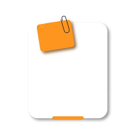 empty white text box  orange clip note vector text box white
