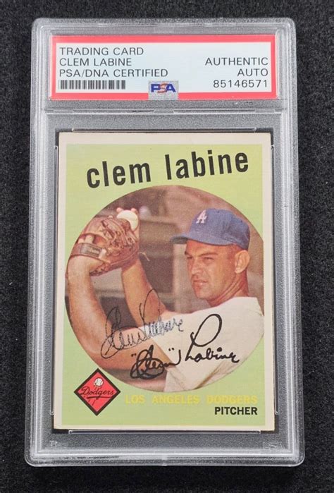 Clem Labine Signed Topps Baseball Card Los Angeles Dodgers Psa Ebay