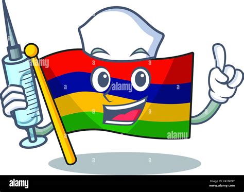 Nurse Flag Mauritius Hoisted Above Cartoon Pole Stock Vector Image And Art Alamy