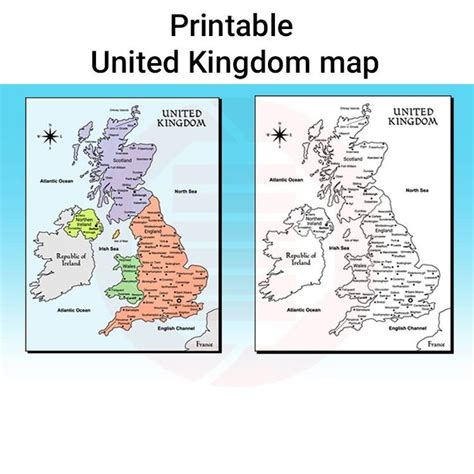 Printable United Kingdom Map Great Britain UK Map Room Decor Home Decor ...