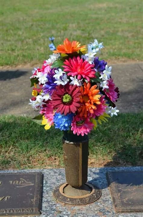 cemetery diy artificial flower arrangement for graves - Leslee Arndt