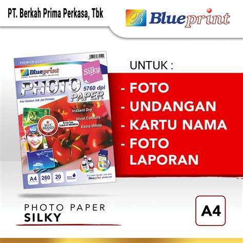 Kertas Foto Kertas Silky Silky Photo Paper Blueprint A4 260 Gsm