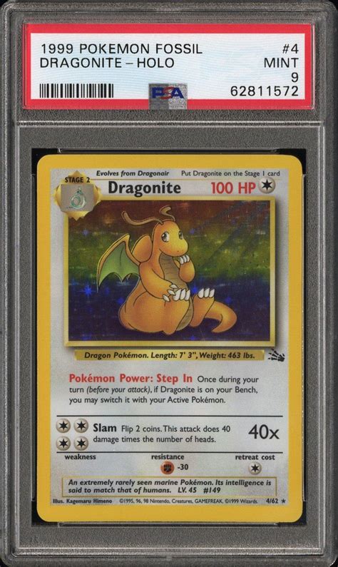 Pokemon Fossil Dragonite Psa Gamestop