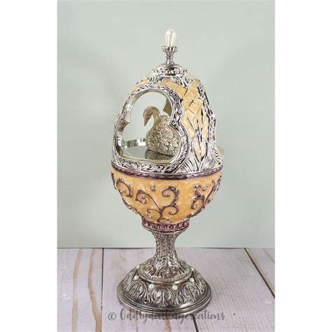 Wallace Silver Plated Musical Swan Egg Enamel Music Box Sankyo Etsy