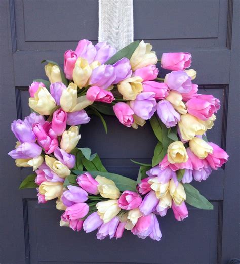 Glorious Pastel Tulip Wreath By Ridgewooddesignsco On Etsy