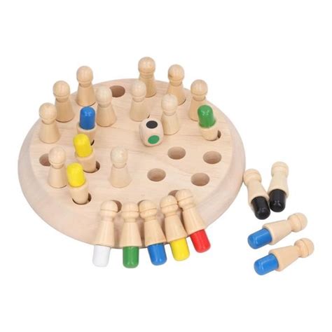 Drfeify Jeu D Checs M Moire En Bois Pour Enfants Avec B Tonnets De