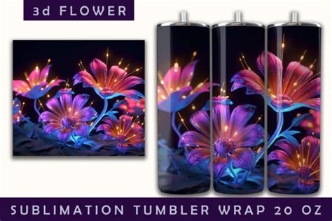 3d Flower Sublimation Tumbler Graphic By Froketa Art Creative Fabrica