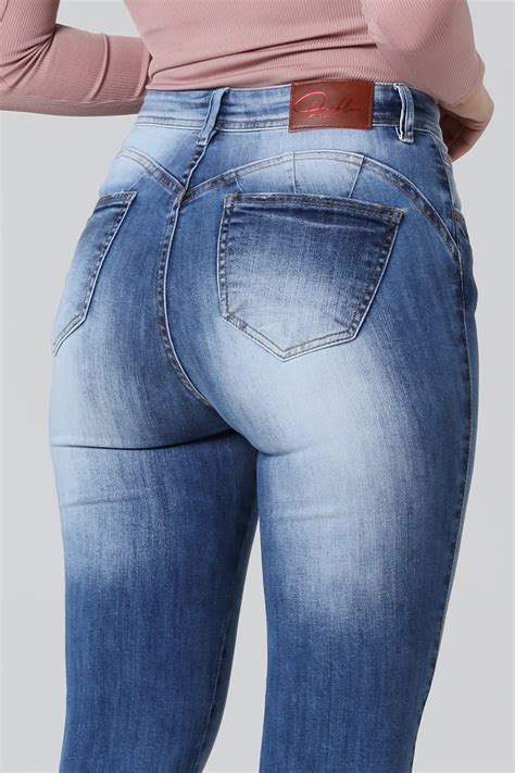 Calça Jeans Feminina Skinny Levanta Bumbum F2022071 Oxiblue Jeans