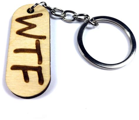 Купить Брелок для ключей из фанеры с гравировкой "WTF" за 150р. с доставкой