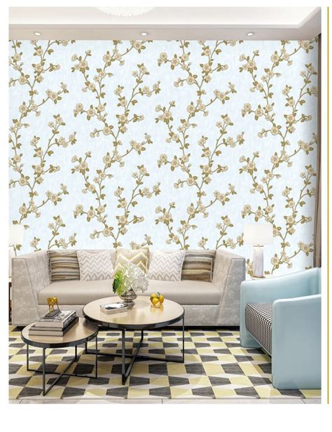 Flower Pot Non Woven Living Room Wallpapers For Home Size X