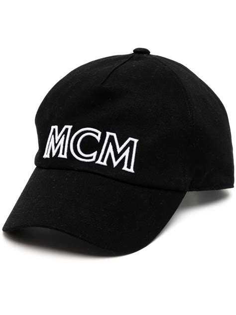 Mcm Baseball Cap With Embroidered Logo In Black ModeSens