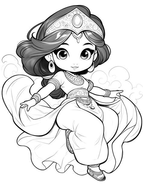 princess jasmine pictures to color 1
