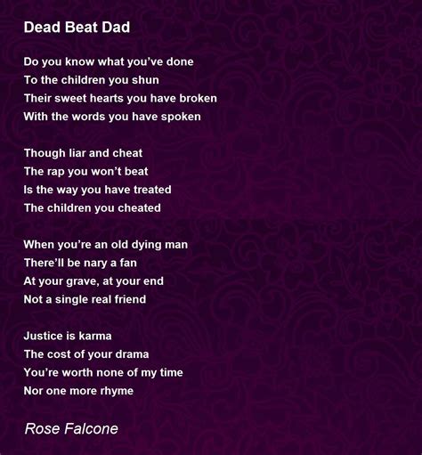 Dead Beat Dad - Dead Beat Dad Poem by Rose Falcone