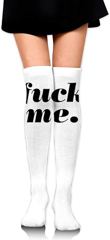 Knee High Socks Fuck Me Women S Athletic Over Thigh Long Stockings Amazon Ca Sports Outdoors
