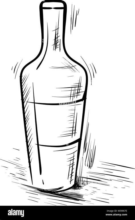 Bottle drawing, illustration, vector on white background Stock Vector ...