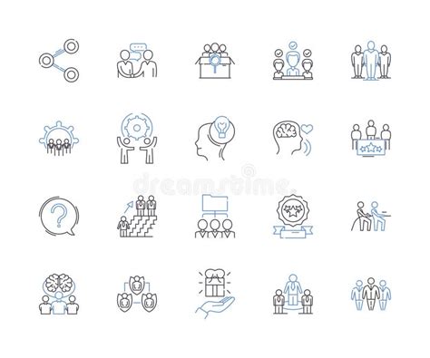 Total Quality Management Outline Icons Collection Tqm Quality