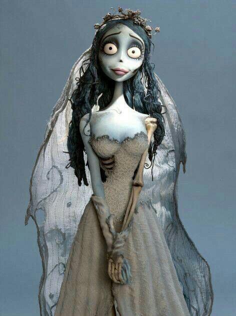 A Corpse Bride Doll Wearing A White Dress