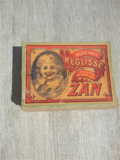 ANCIENNE BOÎTE PUBLICITAIRE réglisse ZAN en carton EUR 25 00 PicClick FR