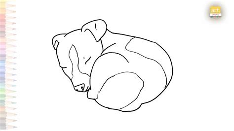 Sleeping Dog Drawing Easy Animal Art How To Draw A Dog Easily