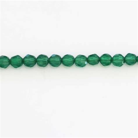 Agate 4 mm vert emeraude perle ronde facetée BeauMonde Bijoux