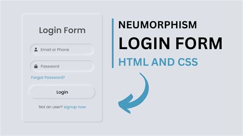 Create Neumorphism Login Form In Html And Css Youtube