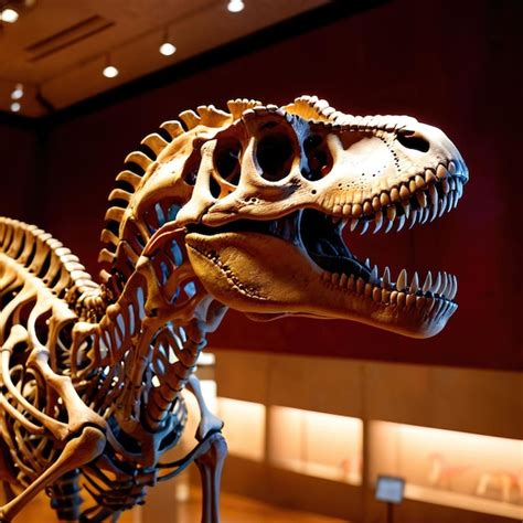 Premium Photo | T Rex dinosaur skeleton in a museum