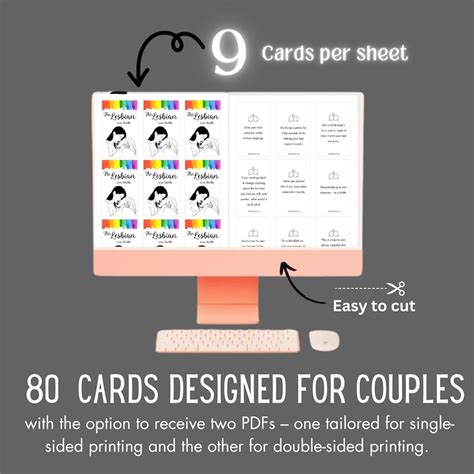 Lesbian Card Game Date Night Games Romantic Couple Card Game Printable Kissing Cards Digital