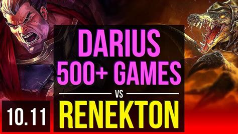 Darius Vs Renekton Top 13m Mastery Points 500 Games 8 Solo