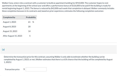 Answered Walker Corp Enters Into A Contract Bartleby