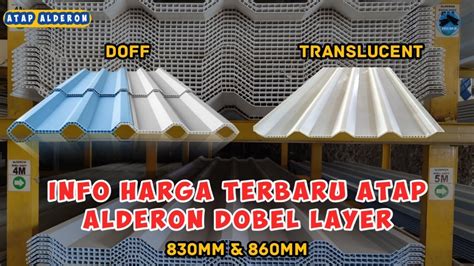 Harga Atap Upvc Alderon Mm Mm Dobel Layer Warna Doff Dan