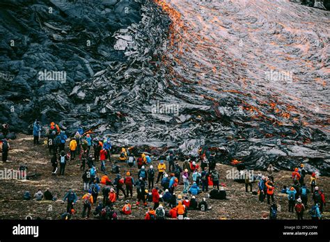 Iceland - Fagradalsfjall - Geldingadalsgos Volcano Eruption 2021 Stock Photo - Alamy