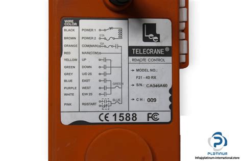 Telecrane F D Industrial Radio Remote Control Platinum International