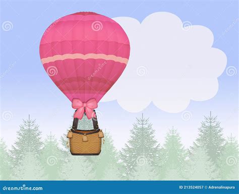Pink Hot Air Balloon For Baby Female Stock Illustration Illustration Of Baby Nice