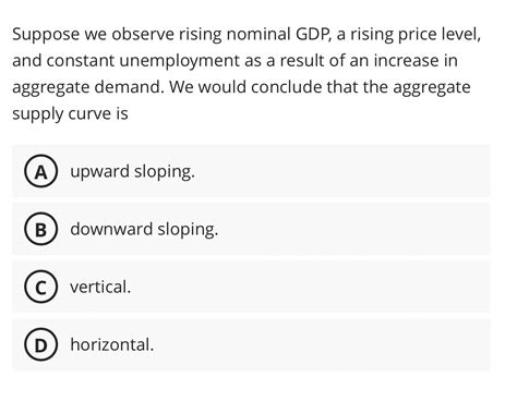 Solved Suppose We Observe Rising Nominal Gdp A Rising Chegg