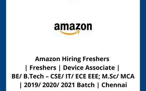 Amazon Hiring Freshers Freshers Device Associate BE B Tech CSE