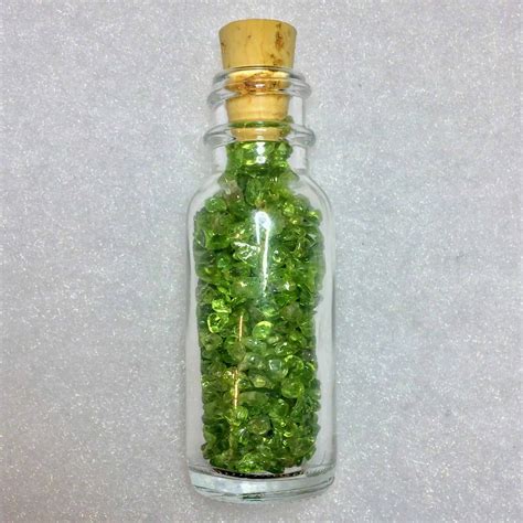 Peridot Gemstone Chip Bottle | Inspirit Crystals