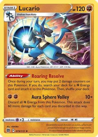 Lucario Brilliant Stars Holo Rare Shady Bloom