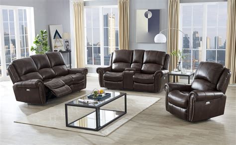 Top Grain Leather Reclining Sofa Clearance | Baci Living Room