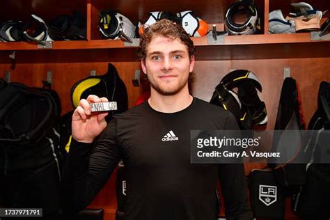 Alex Laferriere of the Los Angeles Kings poses for a photo with his ...