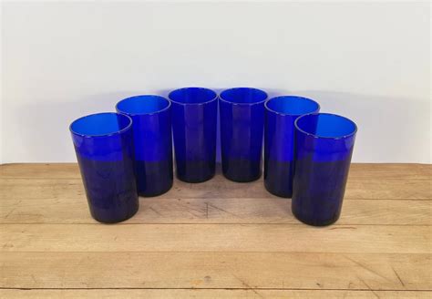 Cobalt Blue Metropolitan Ounce Flat Tumblers Or Juice Glasses By