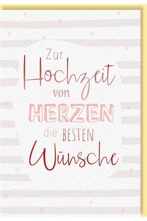 Hochzeitskarte Glückwünsche von Herzen Schriftkarte Naturkarton mit