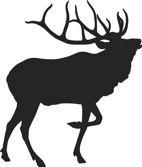 Royalty Free Silhouette Of Bull Elk Clip Art, Vector Images ...