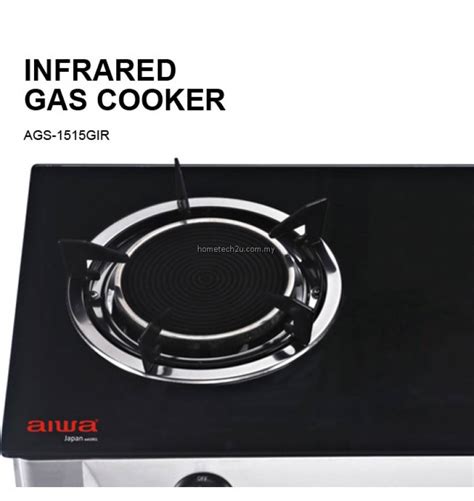 Aiwa Infrared Double Burner Table Top Glass Hob Gas Cooker AGS 1515GIR